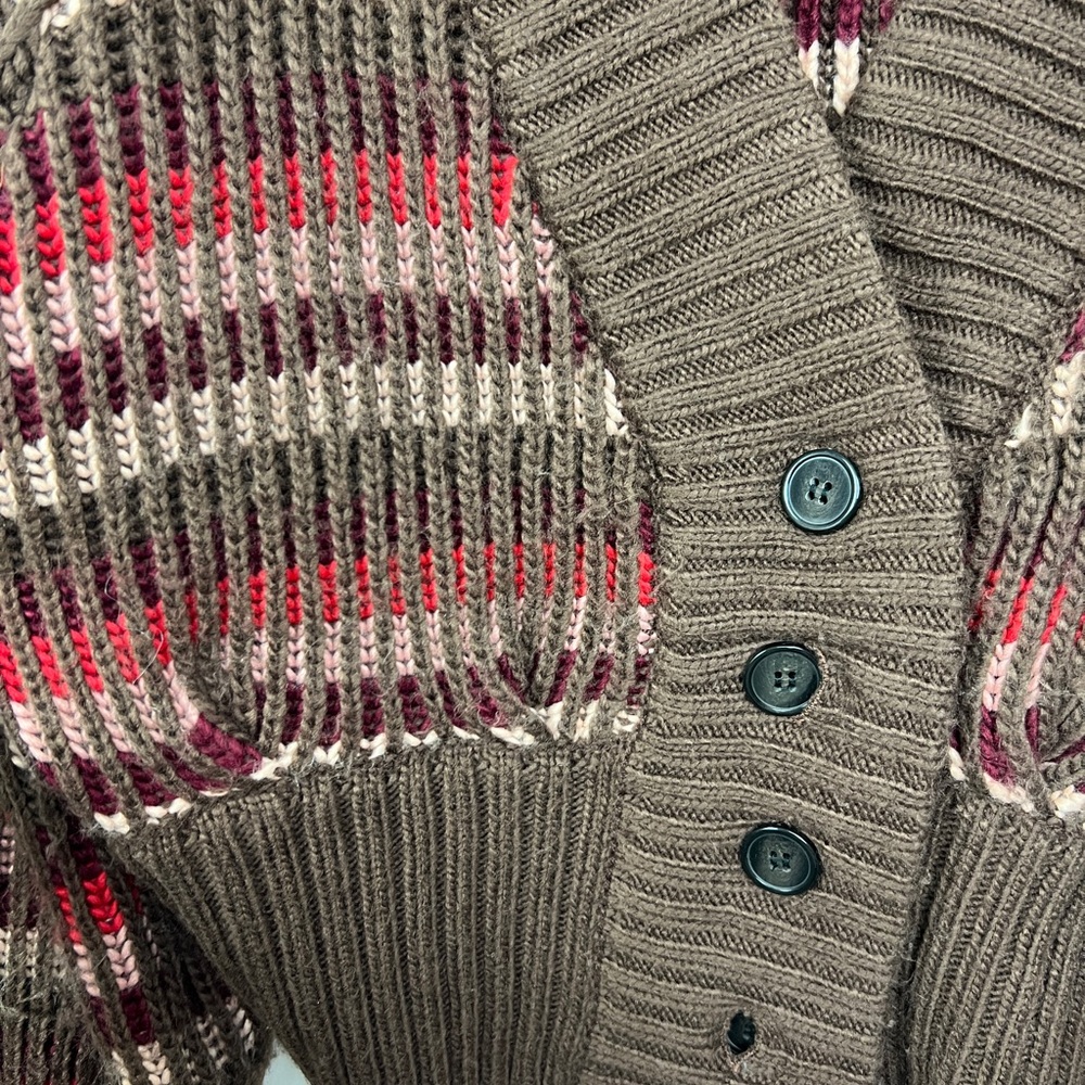 FARM Rio Striped Ribbed-knit Cardigan S - Picture 5 of 8